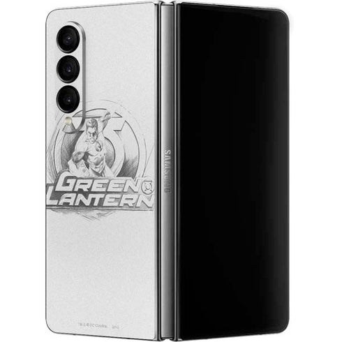 DC Comics Green Lantern Sketch Art Action Pose Galaxy Z Fold4 5G Skin